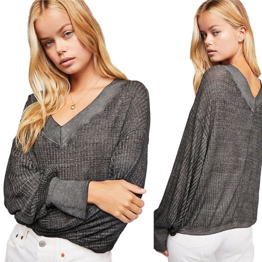 We The Free by Free People Thermal Black Sweater